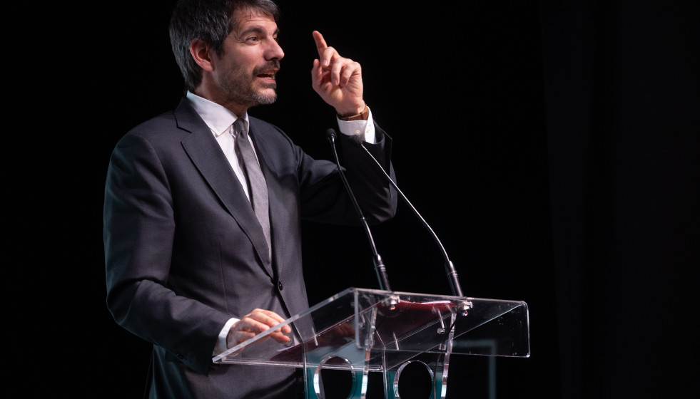 El  ministro de Cultura, Ernest Urtasun, durante la presentación de Music by Spain, en la Oficina de Exportación de la Música Española, a 19 de marzo de 2026, en Madrid (España).