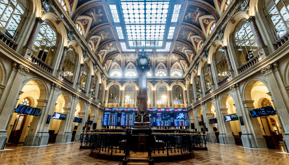 EuropaPress 7383327 interior palacio bolsa madrid 20 marzo 2026 madrid espana ibex 35 cierra