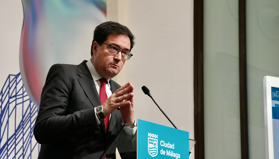 El ministro para la Transformación Digital y de la Función Pública, Óscar López interviene durante la presentación del proyecto Centesimal