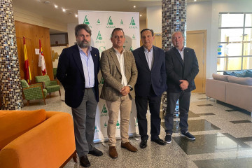 José María Castilla, responsable de Asaja en Bruselas; Juan Luis Delgado, presidente en Salamanca; Pedro Barato, presidente  nacional, y Donaciano Dujo, responsable regional.