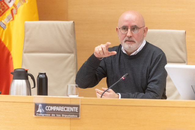 El subdirector general de Emergencias de la Generalitat Valenciana, Jorge Suárez Torres, comparece ante la Comisión de Investigación sobre la dana, a 23 de marzo de 2026, en Madrid (España).