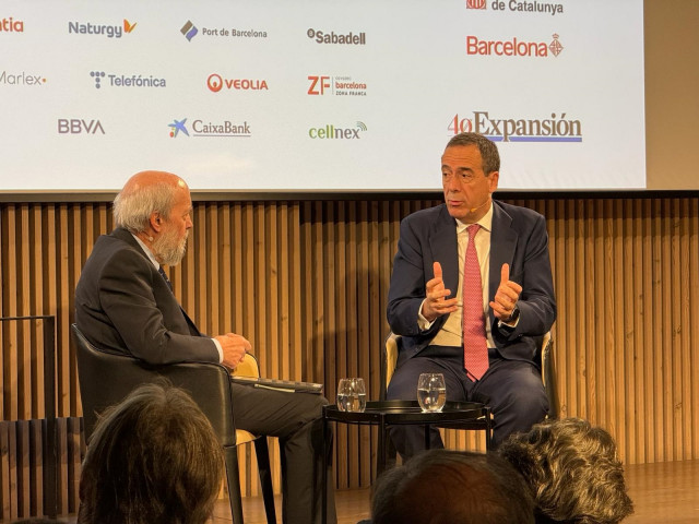 El consejero delegado de CaixaBank, Gonzalo Gortázar, en el 'Gran Encuantro Expansión Catalunya' en el Recinte Sant Pau de Barcelona.
