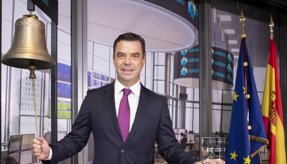 Archivo - El consejero delegado de Making Science, José Antonio Martínez Aguilar, durante la incorporación de la compañía al Euronext Growth de París