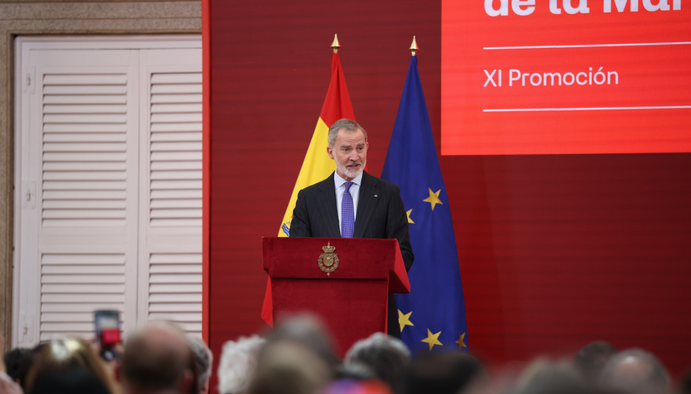 El Rey Felipe VI durante la reunión del patronato de honor de la Fundación Foro de Marcas Renombradas Españolas, en el Palacio Real de El Pardo, a 24 de marzo de 2026, en Madrid (España). El Foro 