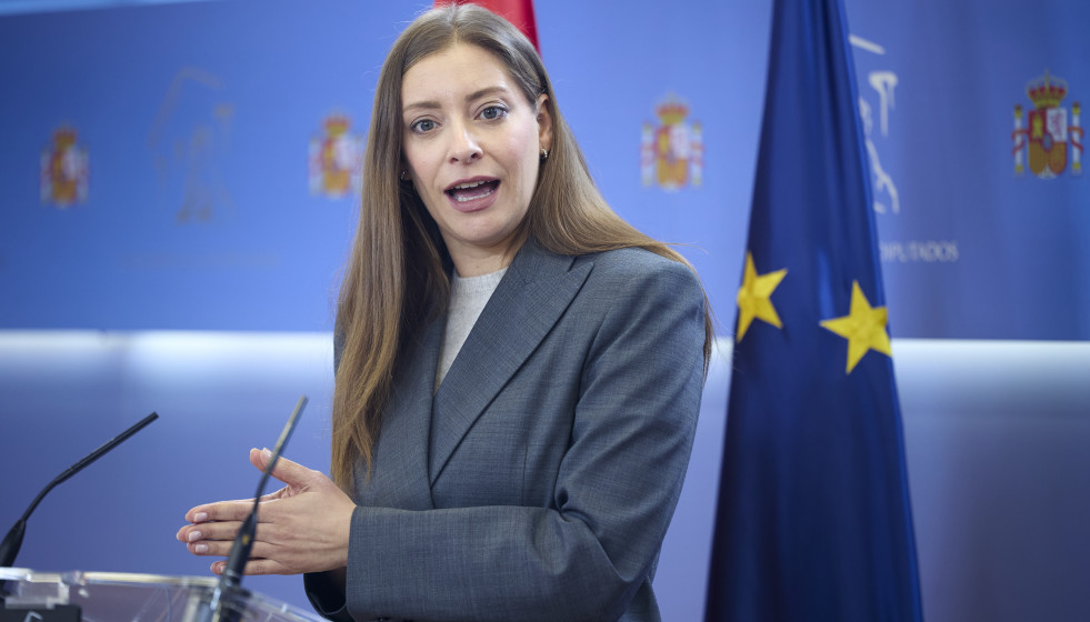 La portavoz del PP en el Congreso, Ester Muñoz, durante una rueda de prensa, en el Congreso de los Diputados, a 24 de marzo de 2026, en Madrid (España).