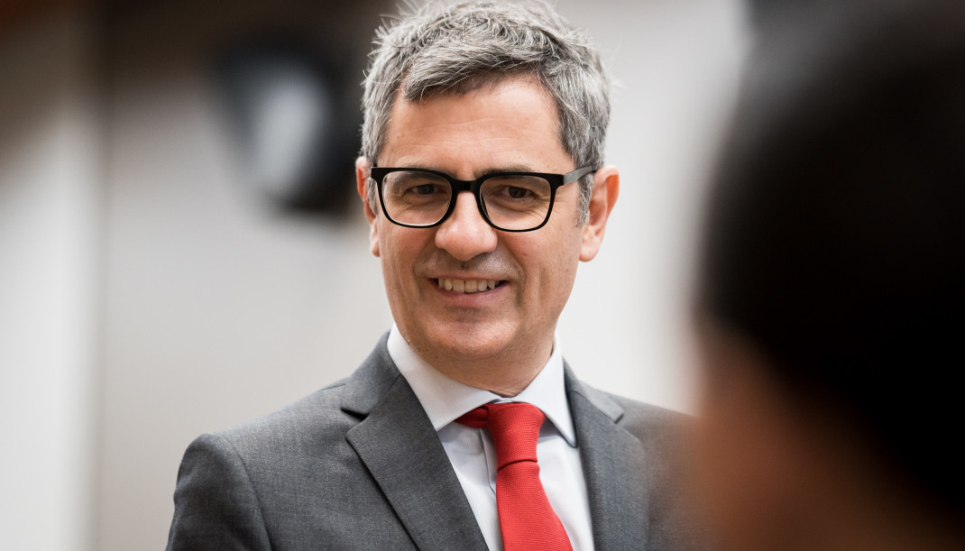 El ministro de Presidencia, Justicia y Relaciones con las Cortes, Félix Bolaños, a su llegada a una comparecencia ante los medios de comunicación