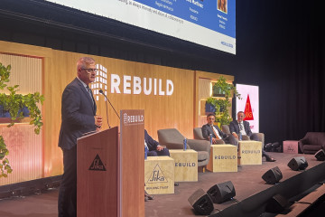 El secretario de Estado de Vivienda y Agenda Urbana, David Lucas, en la inauguración de Rebuild 2026.