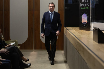 El presidente de la CEOE, Antonio Garamendi, durante el 'II ESG Leaders’ Summit, en el auditorio El Beatriz, a 10 de marzo de 2026, en Madrid (España).