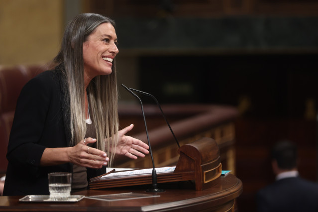 La portavoz de Junts en el Congreso, Miriam Nogueras, durante una sesión de control al Gobierno, en el Congreso, a 25 de marzo de 2026, en Madrid (España).