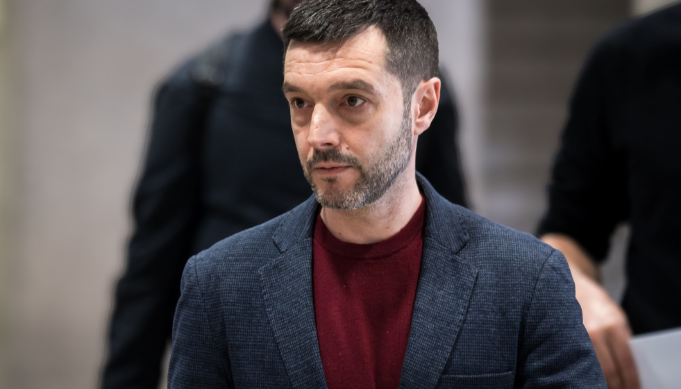 El  ministro de Derechos Sociales,  Pablo Bustinduy, a su llegada al acto ‘Hacia un estado social feminista. Infancia y desigualdad’, en el Ministerio de Derechos Sociales, Consumo y Agenda 2030, 