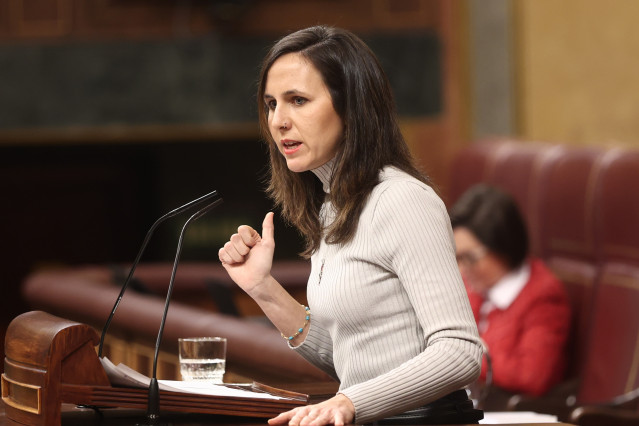 Archivo - La secretaria general de Podemos, Ione Belarra, en un Pleno del Congreso