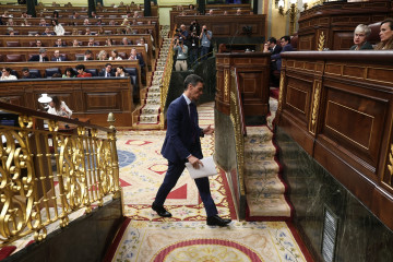 El presidente del Gobierno, Pedro Sánchez, durante una sesión de control al Gobierno, en el Congreso, a 25 de marzo de 2026, en Madrid (España).