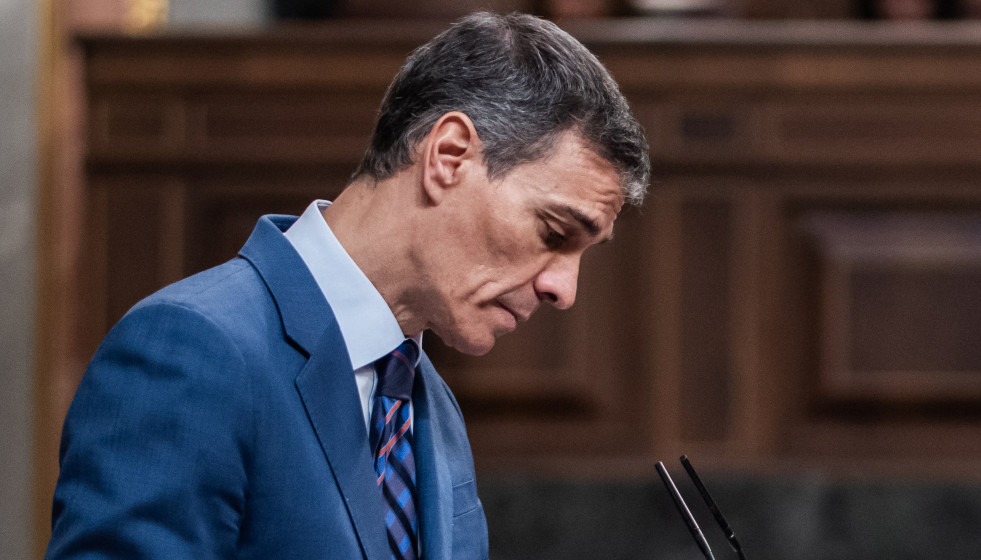 El presidente del Gobierno, Pedro Sánchez, interviene durante una sesión de control al Gobierno, en el Congreso, a 25 de marzo de 2026, en Madrid (España).