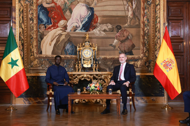 El Rey Felipe VI y el presidente de Senegal, Bassirou Diomaye Faye