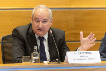 El ministro de Industria y Turismo, Jordi Hereu, durante una jornada sobre Industria en transformación, en la sede de la CEOE, a 19 de marzo de 2026, en Madrid (España).