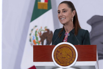La presidenta de México, Claudia Sheinbaum, durante una rueda de prensa en Palacio Nacional de la Ciudad de México, a 19 de marzo de 2026, en Ciudad de México (México).