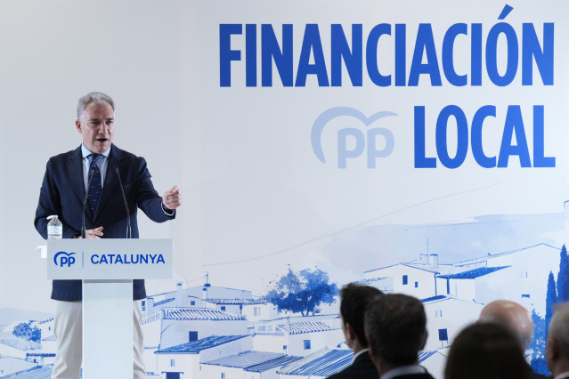 El coordinador general del Partido Popular, Elías Bendodo, durante un acto del PP sobre financiación local, en el espacio Talent Garden, a 17 de marzo de 2026, en Barcelona, Catalunya (España).