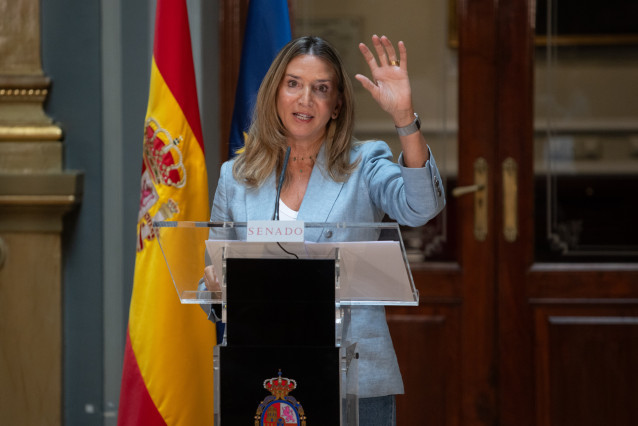 Archivo - La portavoz del PP en el Senado, Alicia García, durante una rueda de prensa, en el Senado, a 16 de octubre de 2025, en Madrid (España).