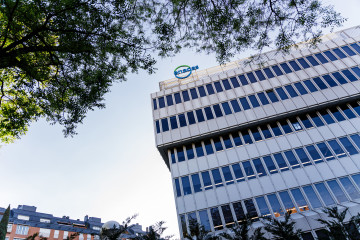 Archivo - El edifcio de la sede de Enagás, a 25 de abril de 2023, en Madrid (España)