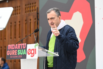 El presidente del EBB del PNV, Aitor Esteban, en un acto político en Mungia.