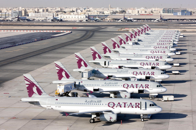 Archivo - Aviones de Qatar Airways