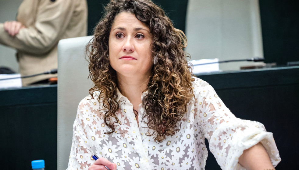 Emma López durante el Pleno de Cibeles