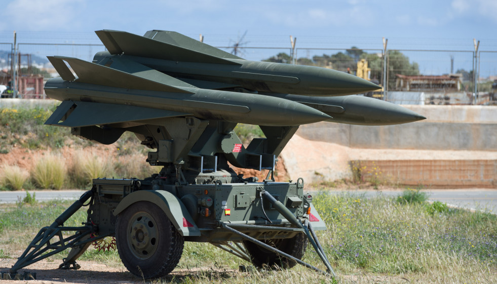 Archivo - Un misil tierra-aire de mediano alcance Hawk, durante el ejercicio 'Eagle Eye' 2023, a 22 de marzo de 2023, en Ibiza, Islas Baleares (España).
