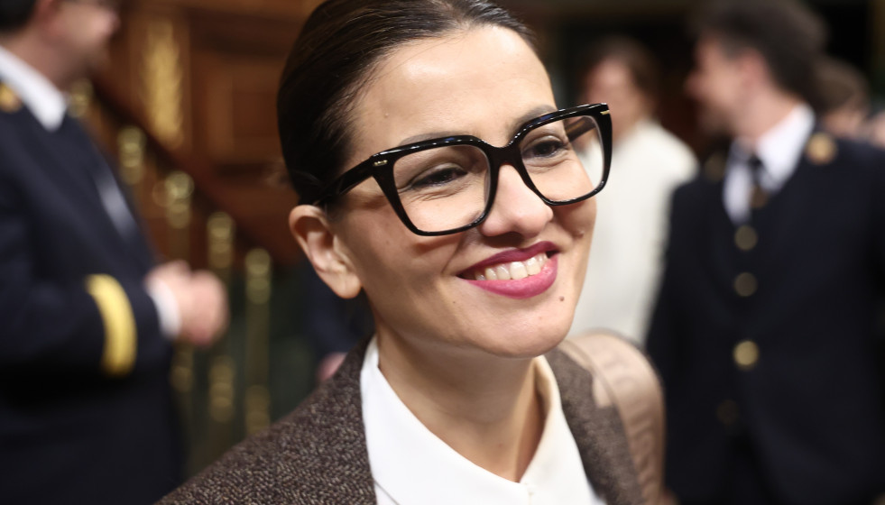 La ministra de Juventud e Infancia, Sira Rego, a su llegada a una sesión de control al Gobierno, en el Congreso, a 25 de marzo de 2026, en Madrid (España). Sánchez y Feijóo se miden este miércole