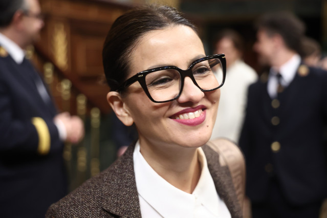 La ministra de Juventud e Infancia, Sira Rego, a su llegada a una sesión de control al Gobierno, en el Congreso, a 25 de marzo de 2026, en Madrid (España). Sánchez y Feijóo se miden este miércoles en el Pleno del Congreso en plena escalada por la guerra d
