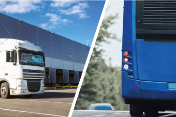 Archivo - Imágenes de camiones y autocares en carreteras de la UE.