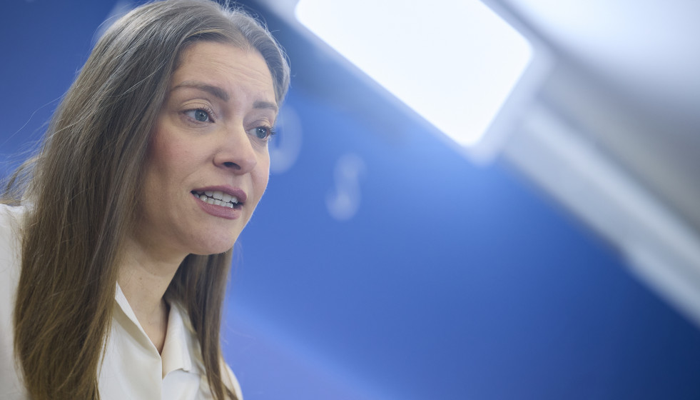 La portavoz del PP en el Congreso, Ester Muñoz, durante una rueda de prensa