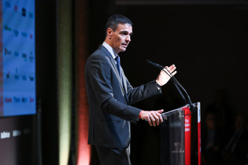 El presidente del Gobierno, Pedro Sánchez, durante la VI edición del Foro Económico de elDiario.es, en el Colegio de Arquitectos de Madrid, a 26 de marzo de 2026, en Madrid (España). Este foro es 