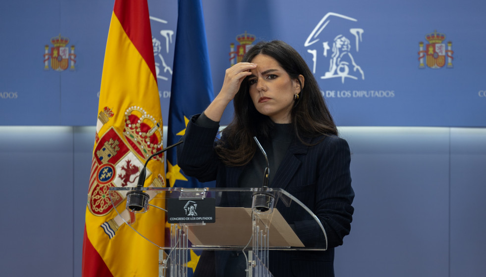 Archivo - La portavoz de Vox en el Congreso, Pepa Millán, durante una rueda de prensa, en el Congreso de los Diputados, a 9 de diciembre de 2025, en Madrid (España).