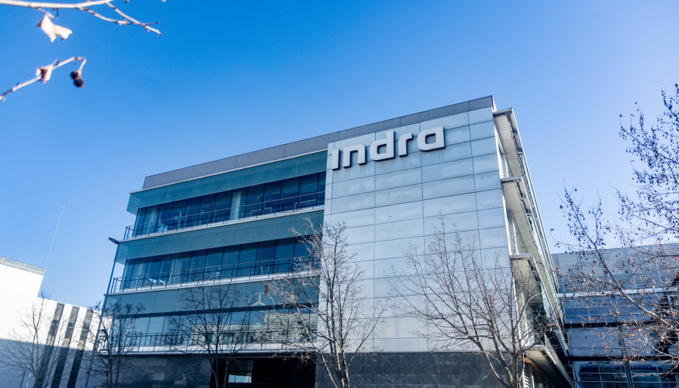 Archivo - Fachada de la sede de Indra, a 5 de febrero de 2025, en Madrid (España).