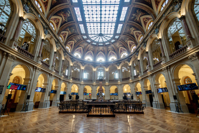 Interior del Palacio de la Bolsa de Madrid, a 20 de marzo de 2026, en Madrid (España).