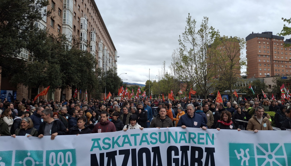 Archivo - Manifestación de EH Bildu por el Aberri Eguna el año pasado.