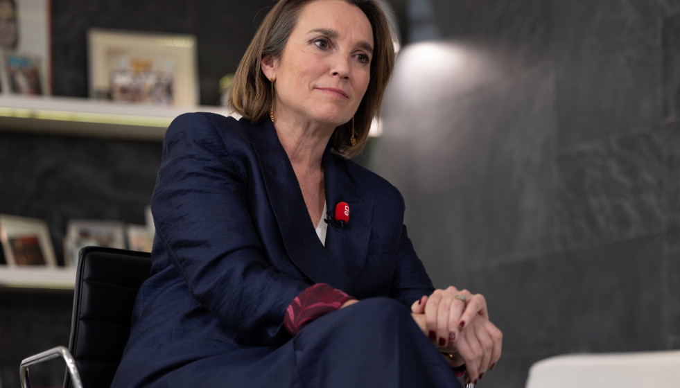 Archivo - La secretaria general del PP, Cuca Gamarra, en una entrevista concedida a Europa Press.