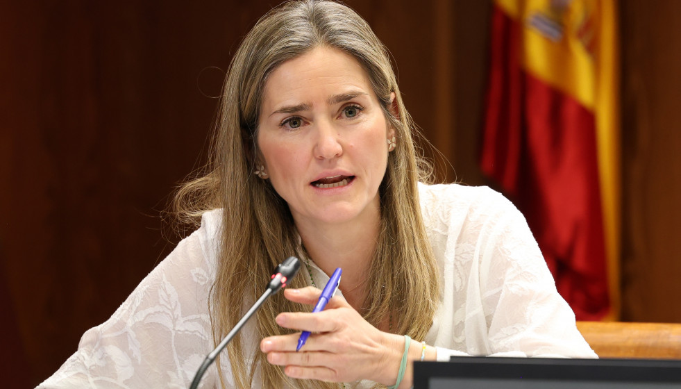 La ministra para la Transición Ecológica y el Reto Demográfico, Sara Aagesen, durante su comparecencia ante la Comisión de Investigación sobre el apagón, en el Senado, a 23 de marzo de 2026, en 