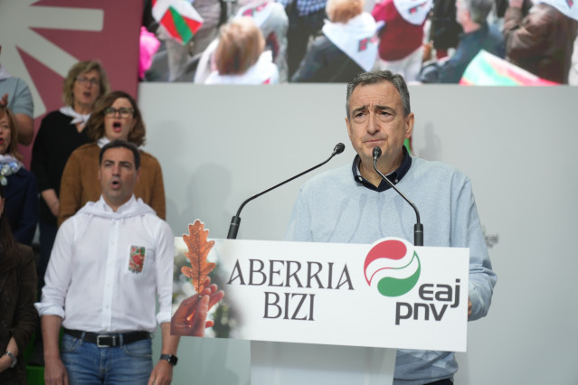 El presidente del EBB del PNV, Aitor Esteban, en el Aberri Eguna.