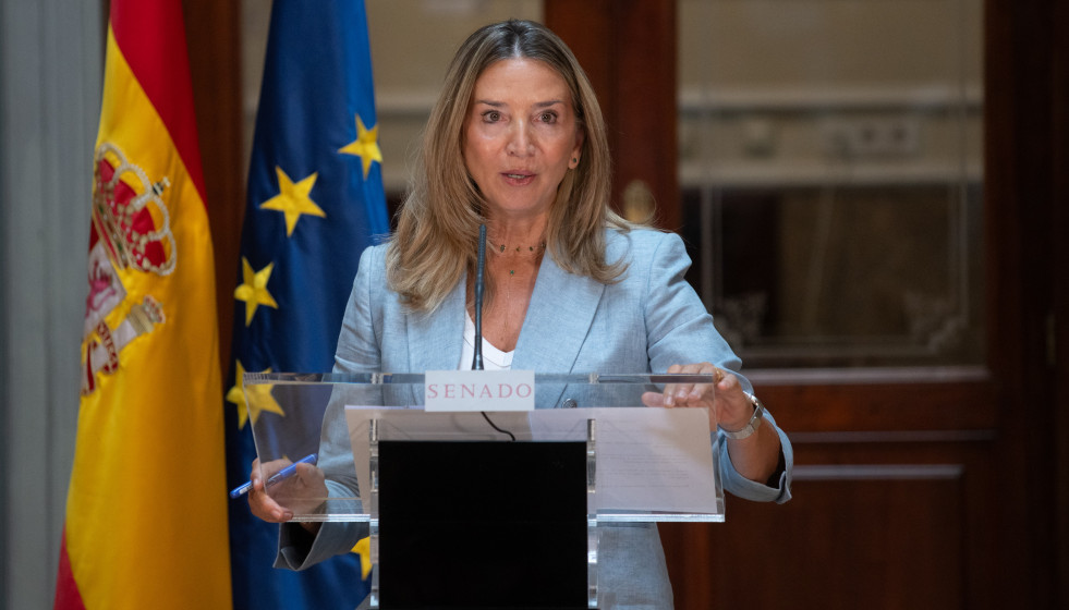 Archivo - La portavoz del PP en el Senado, Alicia García, durante una rueda de prensa, en el Senado, a 16 de octubre de 2025, en Madrid (España).