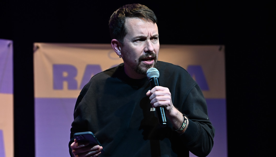 Archivo - El exvicepresidente del Gobierno, Pablo Iglesias, interviene durante un mitin de Podemos-Alianza Verde, a 4 de febrero de 2026, en Zaragoza, Aragón (España).