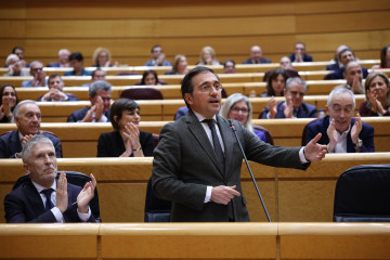 Archivo - El ministro de Asuntos Exteriores, Unión Europea y Cooperación, José Manuel Albares, interviene durante una sesión plenaria en el Senado