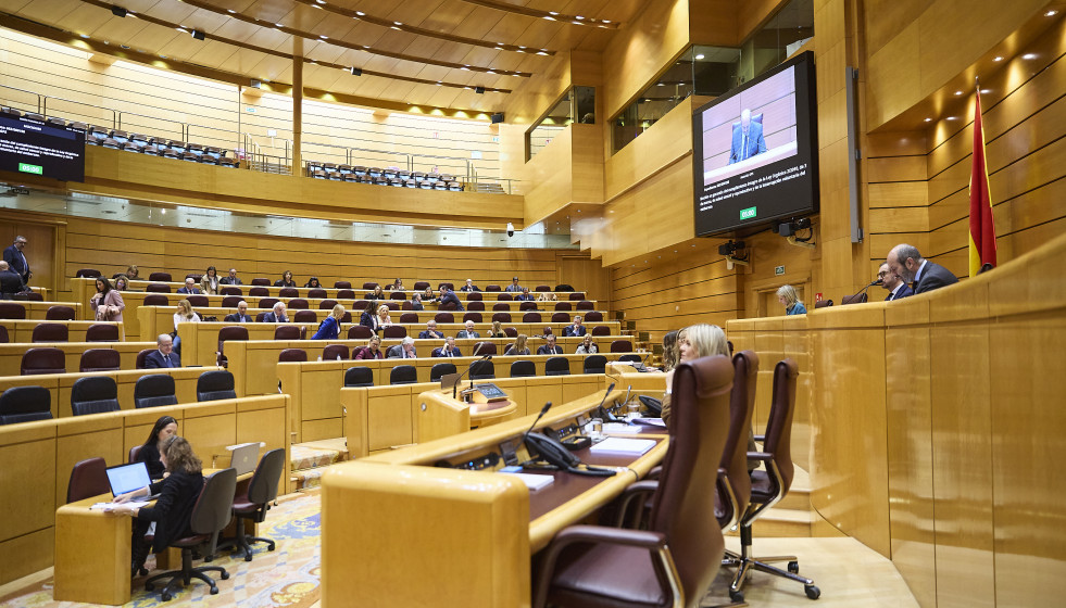 El presidente del Senado, Pedro Rollán, durante una sesión plenaria, en el Senado, a 18 de marzo de 2026, en Madrid (España).