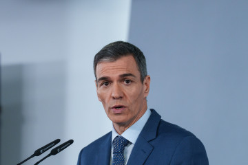 El presidente del Gobierno, Pedro Sánchez, durante una rueda de prensa.
