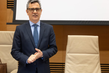 El ministro de Presidencia, Justicia y Relaciones con las Cortes, Félix Bolaños, durante su comparecencia ante la Comisión Constitucional del Congreso.