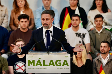 El presidente de Vox, Santiago Abascal, en un acto en Málaga.