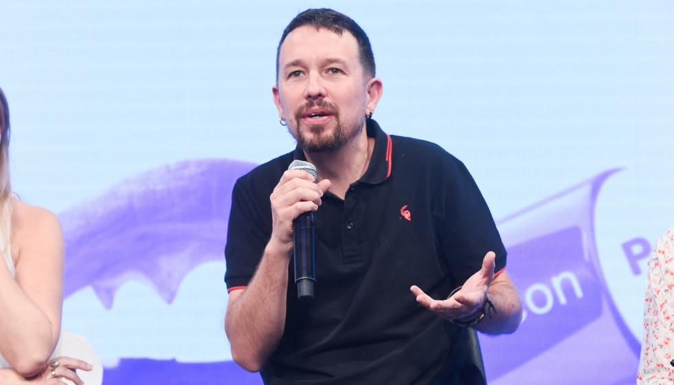 Archivo - El exvicepresidente del Gobierno y exsecretario general de Podemos, Pablo Iglesias, durante una intervención en la  Universidad de Otoño de Podemos en Espacio Ventas, a 18 de octubre de 20