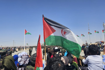 Conmemoración del 50 aniversario de la proclamación de la República Árabe Saharaui Democrática (RASD) en el campo de refugiados de Auserd, en Tinduf (Argelia)