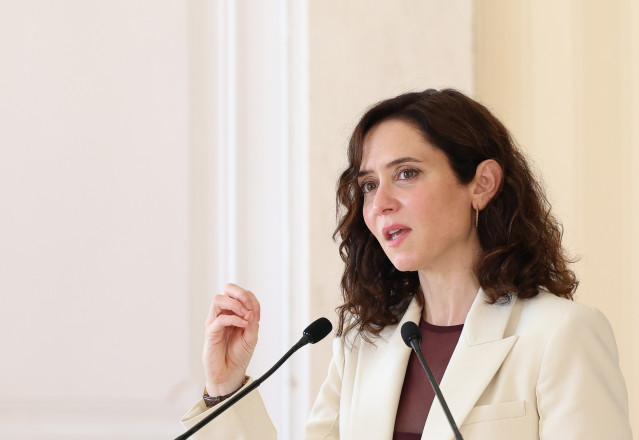 La presidenta de la Comunidad de Madrid, Isabel Díaz Ayuso, en la Real Casa de Correos, a 10 de abril de 2026, en Madrid (España).