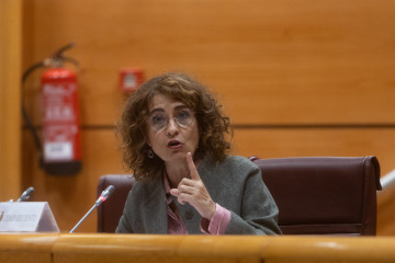 Archivo - María Jesús Montero comparece en la Comisión de Investigación por el ‘caso Koldo’, en el Senado, a 26 de noviembre de 2024, en Madrid (España).